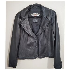 Harley Davidson Black Leather Jacket Size XL